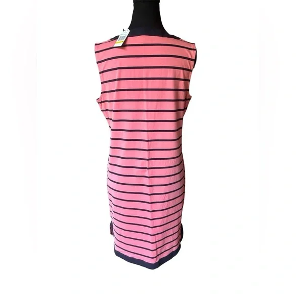 Nautica Women's Breton Sleeveless V-Neck Stretch Cotton Polo Dress, Size Medium - Picture 6 of 16